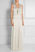 Thumbnail for your product : Lanvin Tiered Satin Column Gown