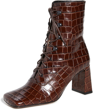 Bzees Claude Croco Lace Up Booties