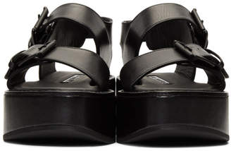 Ann Demeulemeester Black Leather Strap Sandals