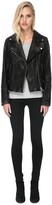 Thumbnail for your product : Soia & Kyo ALLISON leather jacket with removable knit hood and bib in black