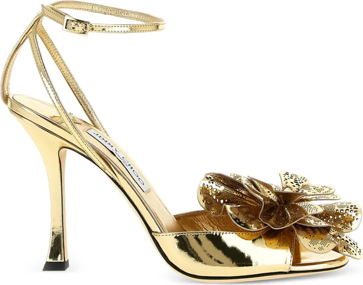 Jimmy Choo Mimmi flower-appliqué ankle-strap sandals
