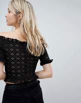Thumbnail for your product : New Look Broderie Bardot Top