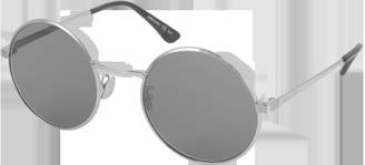 Saint Laurent SL 136 ZERO Palladium Gray Metal Round-Frame Unisex Sunglasses