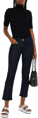 3x1 Alpha cropped zip-detailed high-rise bootcut jeans