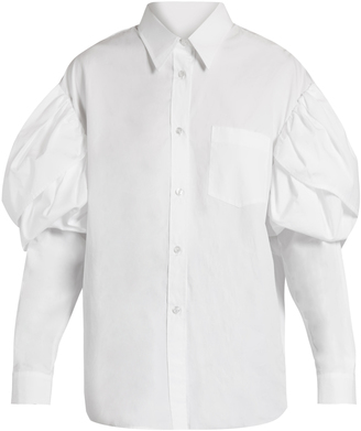Simone Rocha Puff-shoulder cotton-poplin shirt