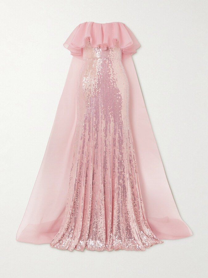 Jenny Packham Bright Star Embellished Sequined Tulle Gown Baby