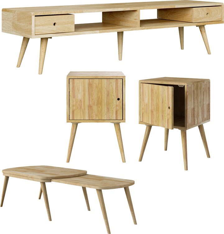 Carson Carrington Shorewood 4Piece Mid Century Modern Square End