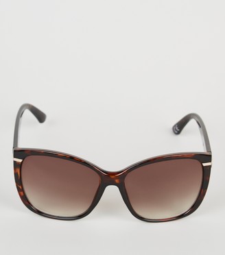 New Look Tortoiseshell Effect Rectangle Sunglasses