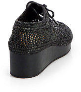 Thumbnail for your product : Robert Clergerie Old Robert Clergerie Vicoleg Woven Raffia Lace-Up Wedges