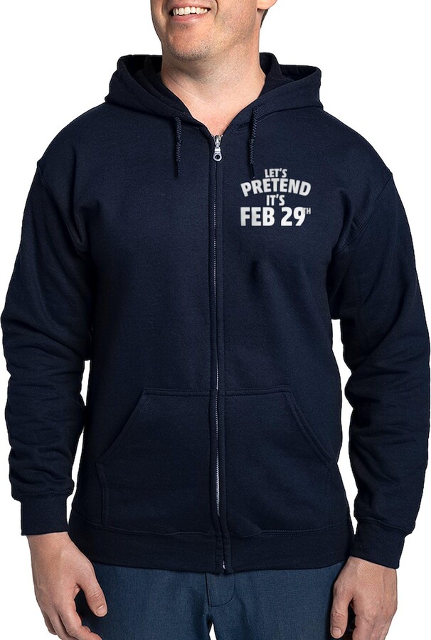 CafePress Leap Year Sweatshirt Men's Dark Zip-Up Hoodie Sweatshirt Navy