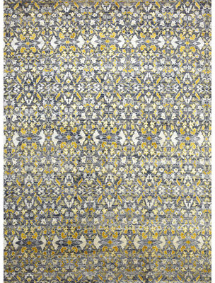 Bokara Rug Co. Inc. Canterbury High-Quality Hand-Knotted Blue/Yellow/Brown Area Rug