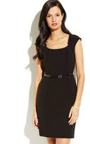 Thumbnail for your product : Marc New York 1609 MARC NEW YORK Black Cap Sleeve Belted Dress