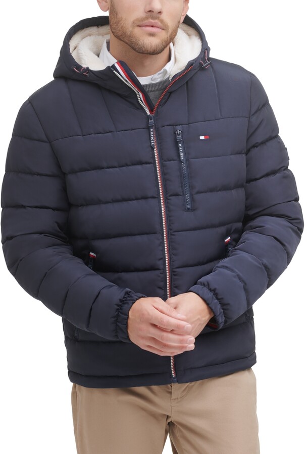 Tommy Hilfiger Men's Sherpa Lined Hooded Quilted Puffer Jacket - ShopStyle