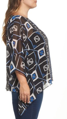 Vince Camuto Plus Size Women's Graphic Poncho Top