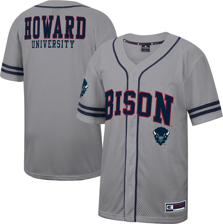Colosseum Men's Gray Howard Bison Free Spirited Baseball Jersey