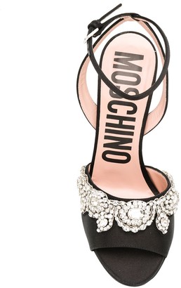 Moschino Bejeweled High-Heel Sandals