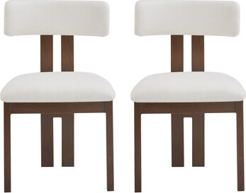 Rosdorf Park Upholstered Armless Dining Chairs With Metal Legs (Set Of 2)White