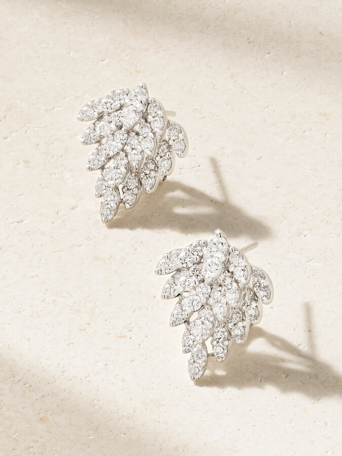 Anita Ko - Snowflake 18-karat White Gold Diamond Earrings - One size