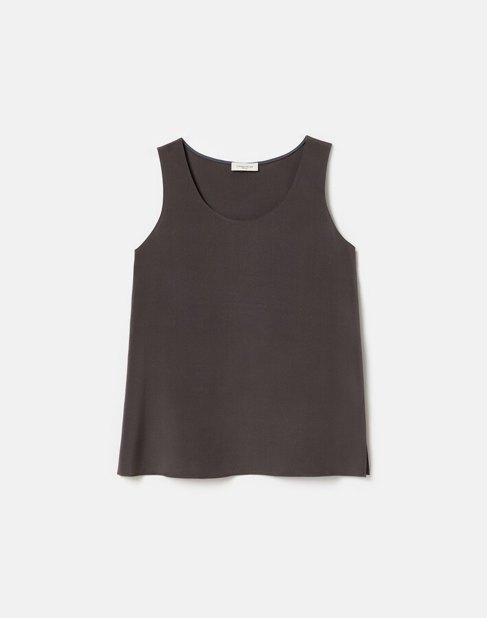 Organic Silk Stretch Georgette Sleeveless Blouse