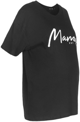 boohoo Maternity Mama Est 2020 Scribble Slogan T-Shirt