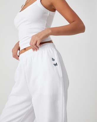 Supre Women's White Sweatpants - Alexandra Boyfriend Track Pants - Size XXS at The Iconic