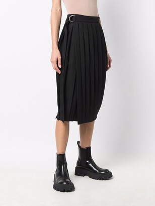 AMI Paris Mid-Length Pleated Skirt