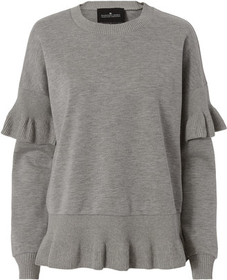 Designers Remix Grace Ruffle Sweatshirt Grey S