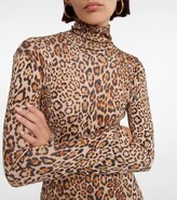 Thumbnail for your product : Etro Leopard-print wool mockneck sweater