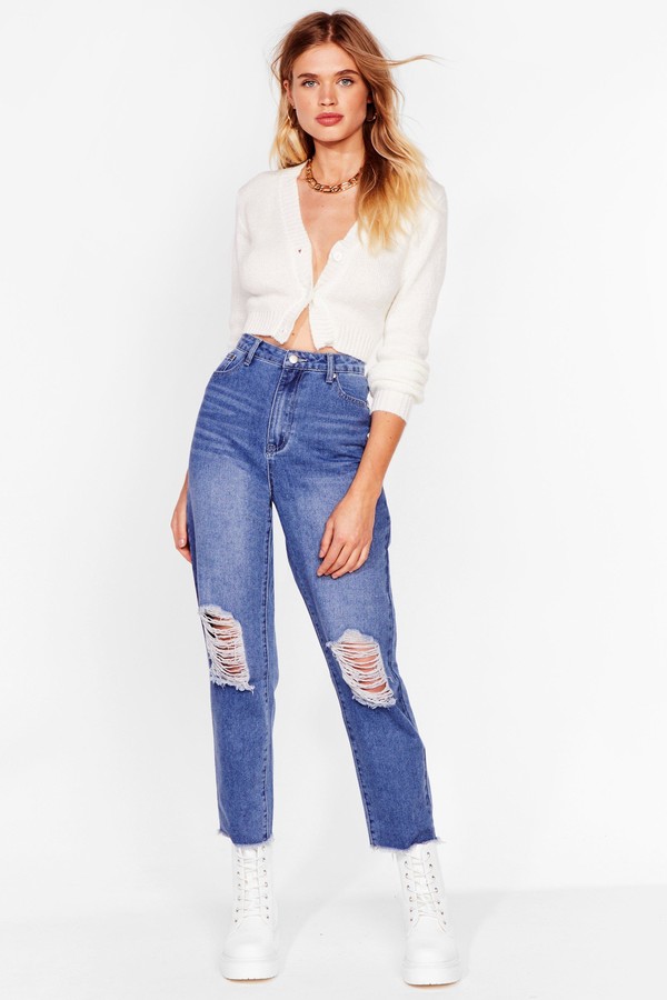 womens distressed mom jeans