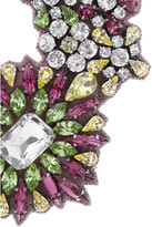 Thumbnail for your product : Valentino Sparkling silver-plated Swarovski crystal bib necklace
