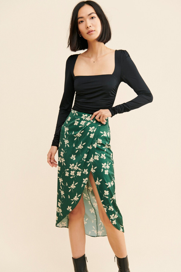 Urban Outfitters Kelly Tulip Wrap Midi Skirt - ShopStyle