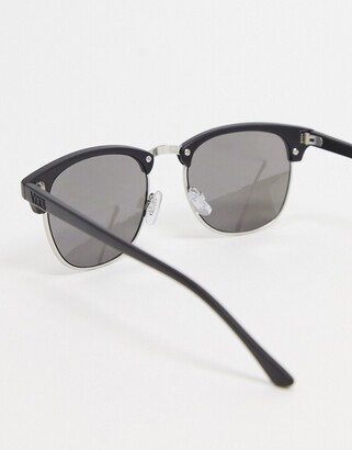 Vans Dunville sunglasses in matte black with silver lens - ShopStyle