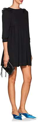 Balenciaga WOMEN'S PLEATED CREPE BABYDOLL DRESS - 1000-BLACK SIZE 42 FR