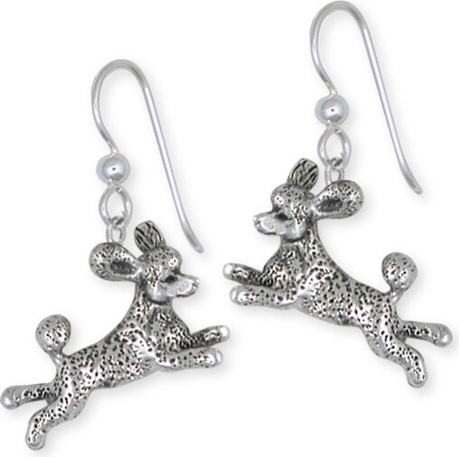 Etsy Poodle Jewelry Silver Earrings Pd60-E