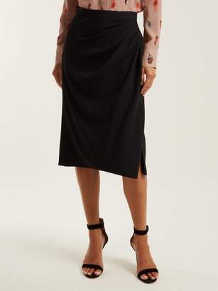 Altuzarra Crane Satin Pencil Skirt - Womens - Black