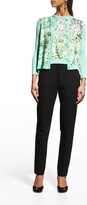 Thumbnail for your product : Oscar de la Renta Floral Tapestry-Print Twill Inset Cardigan