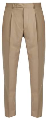 Officine Generale Marcel Slim Leg Cotton Trousers - Mens - Beige