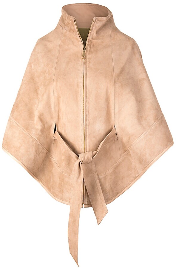 suede cape coat