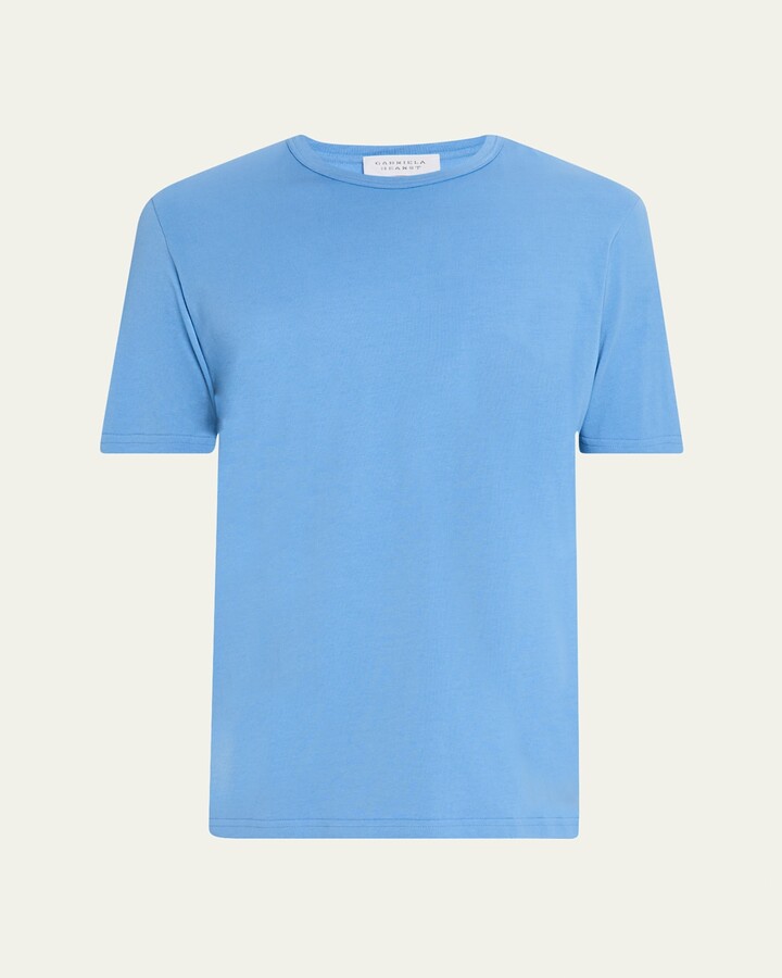 Gabriela Hearst Men's Bandeira Fine Cotton Jersey Crewneck T-Shirt