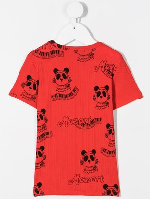 Mini Rodini Mozart panda-print T-shirt