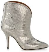 sinclair metallic embossed leather ankle boot