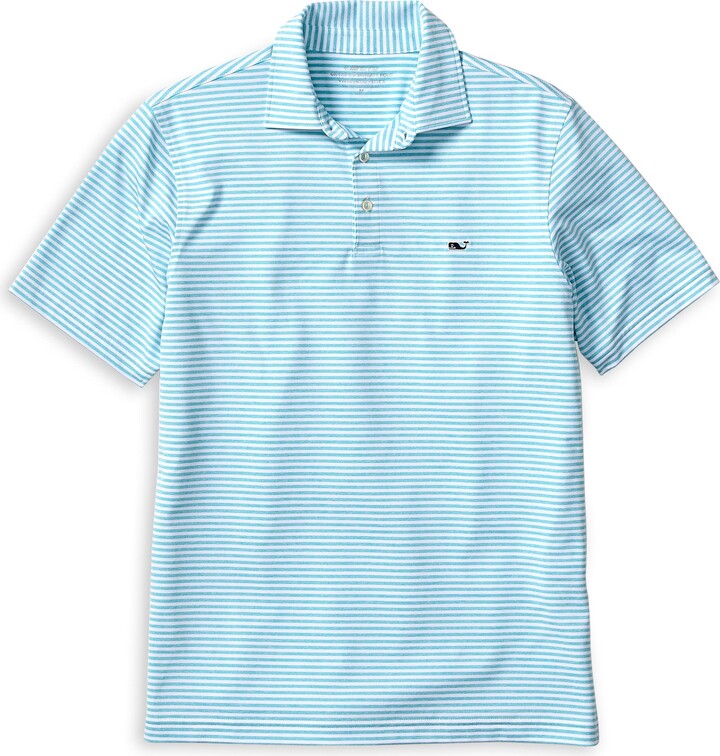 Vineyard Vines Big & Tall Anegada Stripe Sankaty Performance Polo Shirt