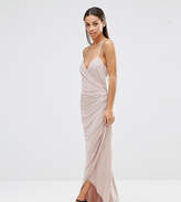 Thumbnail for your product : John Zack Petite Cross Back Cami Maxi Dress With Ruching