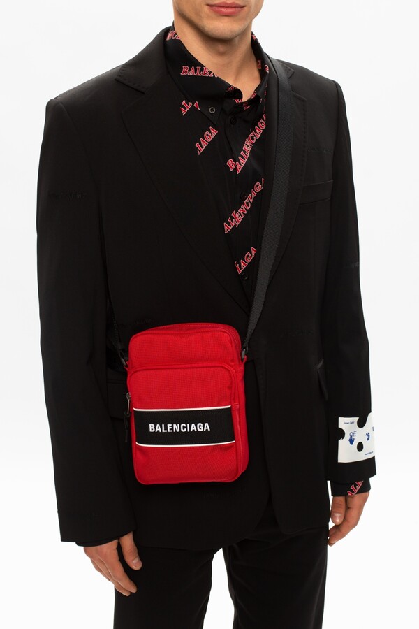 Balenciaga Shoulder Bag With Logo Men's Red - ShopStyle