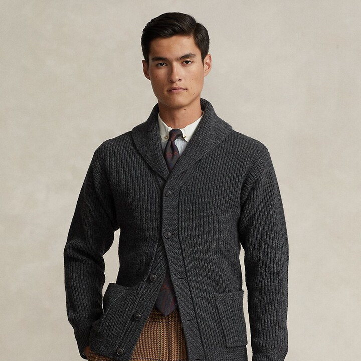 wool shawl collar cardigan ralph lauren