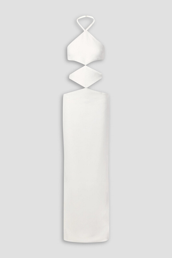 Mônot Cutout crepe halterneck gown