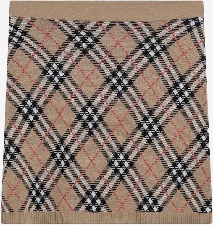 Burberry Wool Checked Mini Skirt