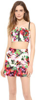 Thumbnail for your product : Milly Floral Print Zip Bustier Top