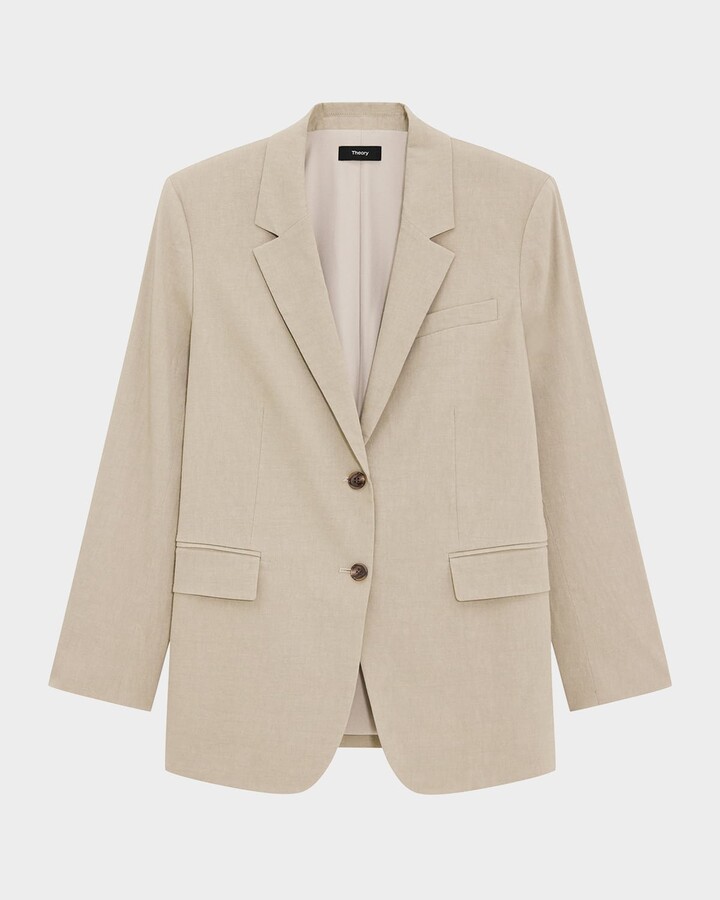 Oversized Crunch Linen Blazer
