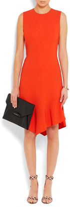 Givenchy Dress In Orange Stretch-cady With Ruffled Asymmetric Hem